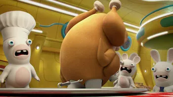 Santa rabbids vs. el pavo de Navidad / Vaca y rabbid / Tiburón-rabbid